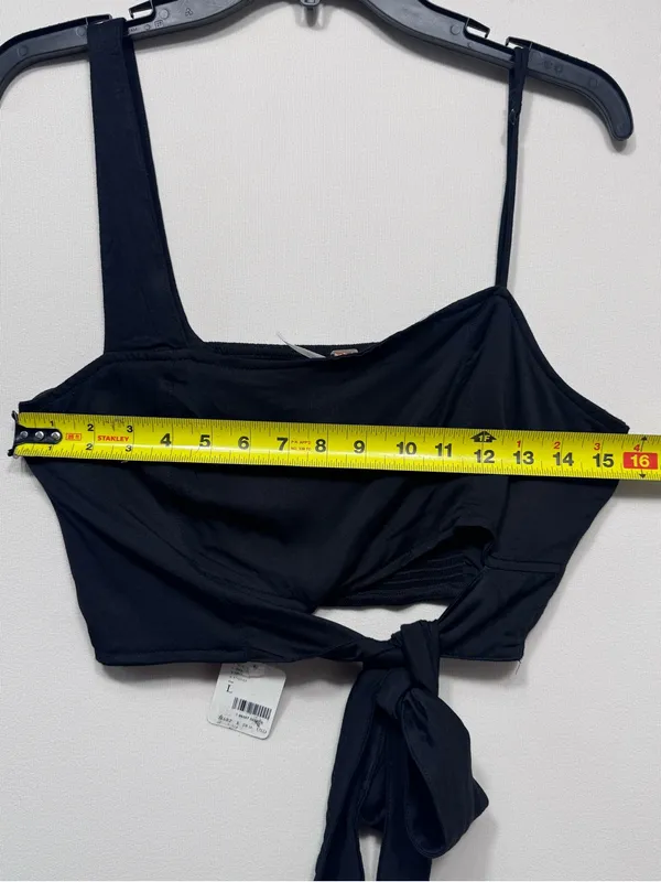 Free People Womens Mila One Shoulder Side Tie Cropped nwt size large - Image 5