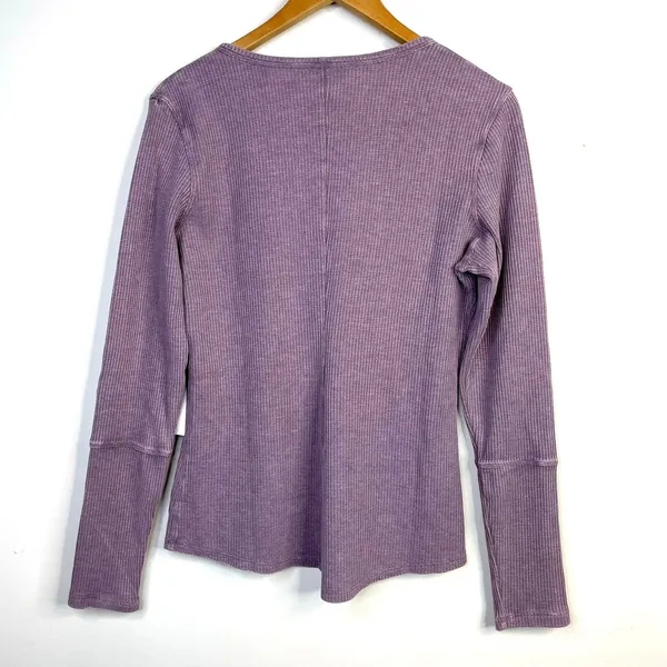 Zyia Dont Wake Me Up Lilac Purple Thermal Waffle Knit Lounge Sleep Top XL new - Image 7