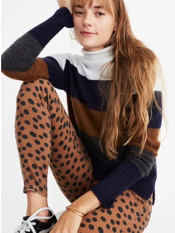 Madewell Inland Striped Turtleneck Sweater Coziest Yarn – Heather Platinum – XS - Image 2