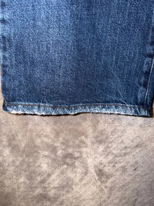 Lee High Rise Wide Leg Distressed Denim Jeans Blue - Image 5