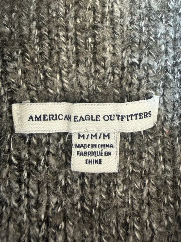 American Eagle Mock Neck Gray Sweater Size Medium - Image 3