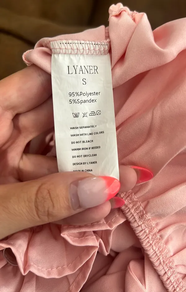 Amazon Pink Puff Sleeve Crop Top Small - Image 3