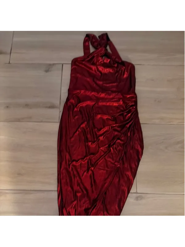 NEW Wedtrend Sparkly Halter Formal Cocktail Dress Midi Shimmer S - Image 7