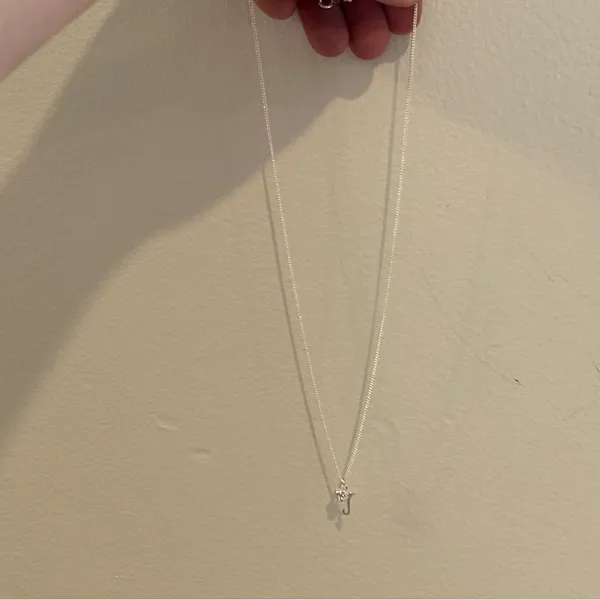 Silver “t” Initial Necklace‎ Rhinestone Mickey Mouse Head Charm 18” Chain Disney - Image 6