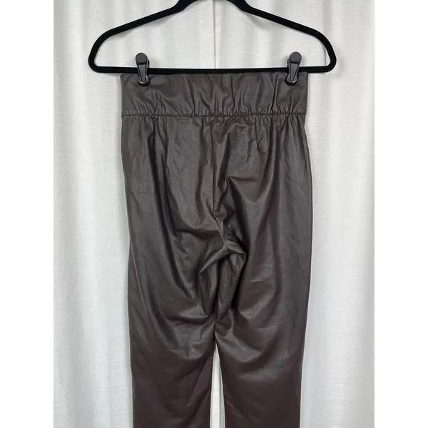 Brochure Walker Brown Faux Leather Juniper Straight Leg Crop Pants Sz.S - Image 11