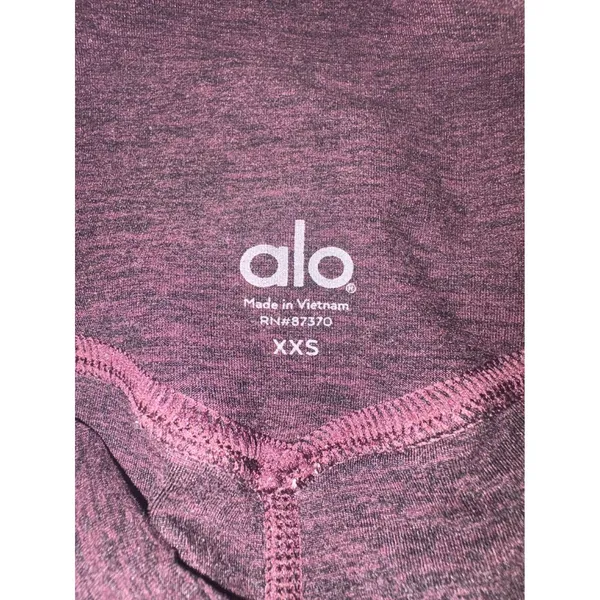 Alo Yoga Womens XXS Colorblock Chevron High Waist Leggings Plum Charcoal Gray - Image 4