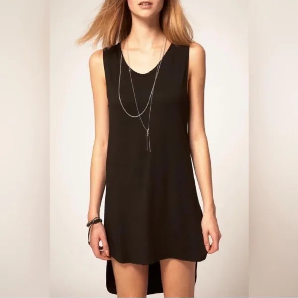 LNA Womens Black High-Low Open Back Sleeveless Mini Dress Size L‎ Made in USA - Image 4
