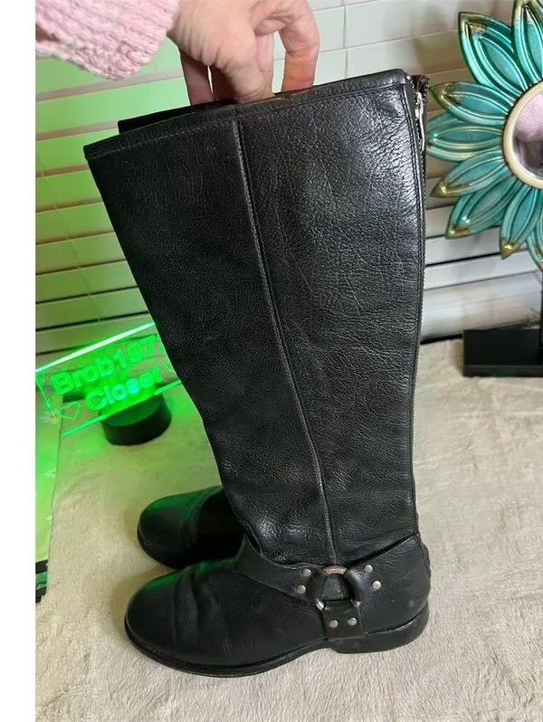 Frye Women's Phillip Harness Tall Riding Boots Black Size 8 B - Image 11