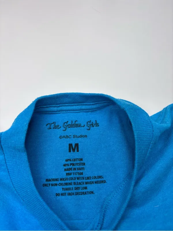 Stay Golden Short Sleeve Adult Tee Bright Royal Blue Black Graphic NWOT Size M - Image 2