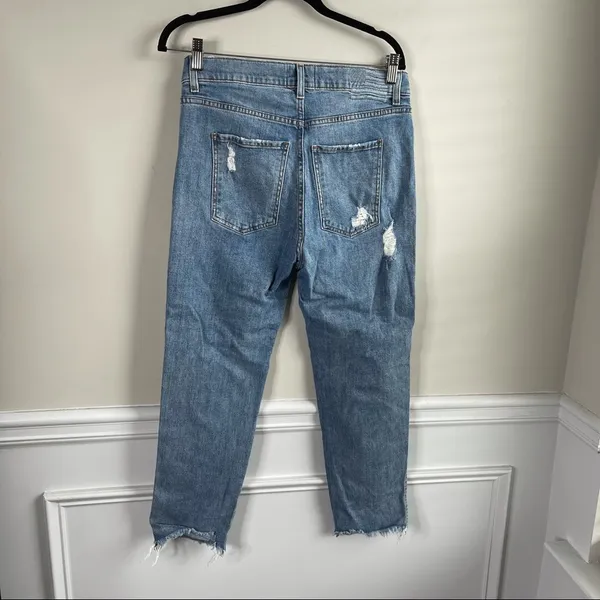 Revice Dream fit straight‎ leg raw hem high rise distressed jeans size 32 - Image 8