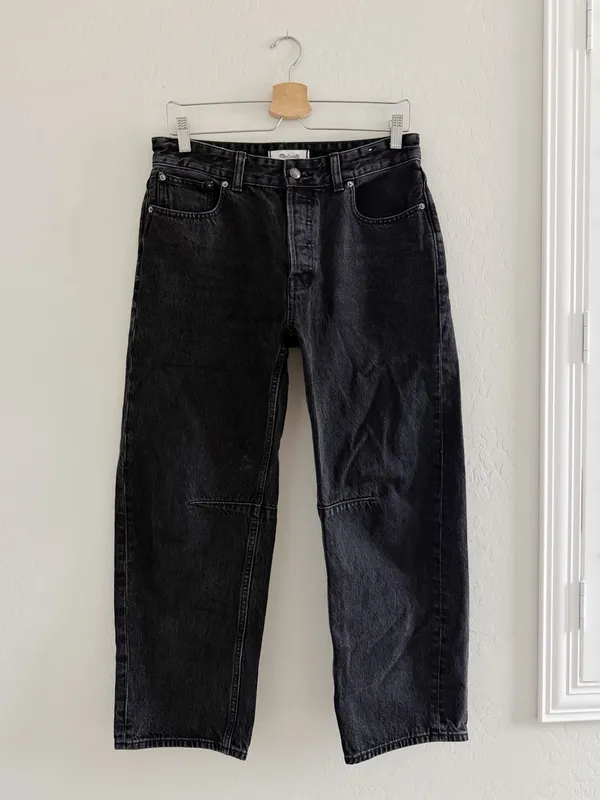 NEW Madewell The Darted Barrel-Leg Jean in Washed Black Women’s Jeans Size 27 - Image 6
