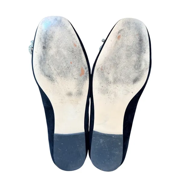 J.Jill Black Suede Crystal Bow Ballet Flats Slip On‎ Shoes Women Size 6 coquette - Image 6