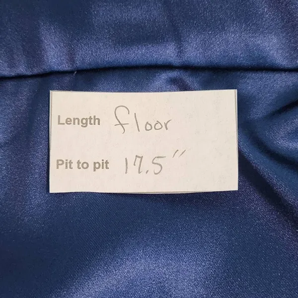 Lulus Navy Blue Satin Maxi Dress NWOT Size XL Wedding Guest Dress - Image 9