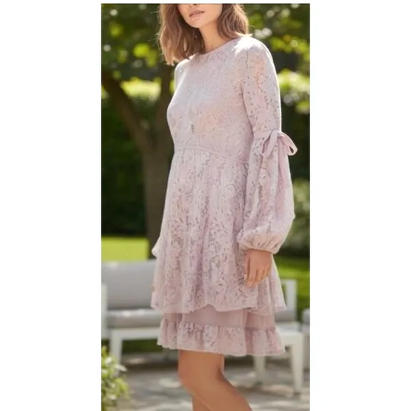 Free People Ruby Lacy Mauve Dress Small - Image 15