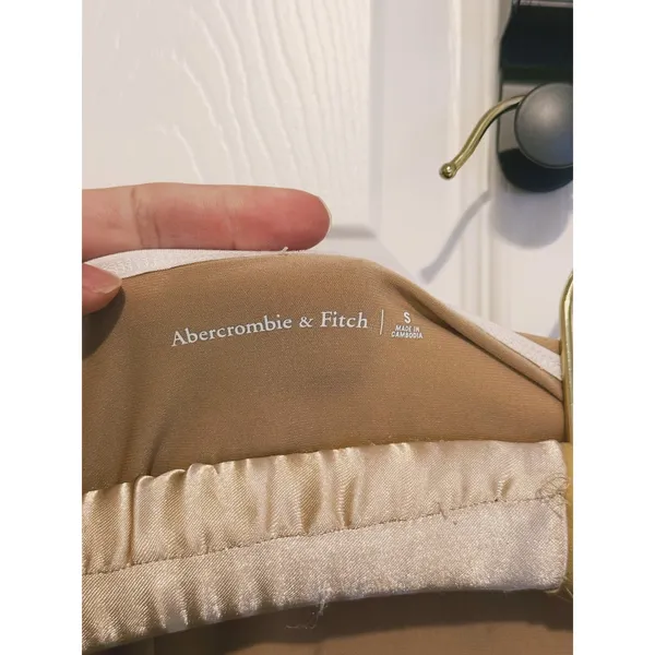 Abercrombie & Fitch Ruched Keyhole Top Small Brown Tan Minimal Quiet Luxury - Image 5