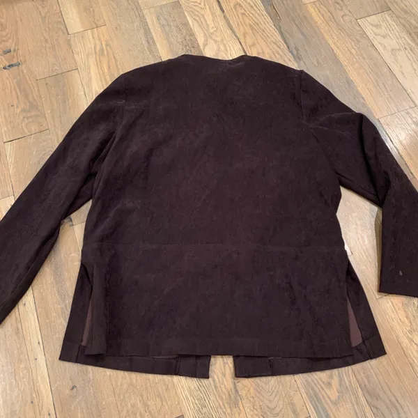Vintage Womens Brown Suede Blazer Jacket Size 14 - Image 7