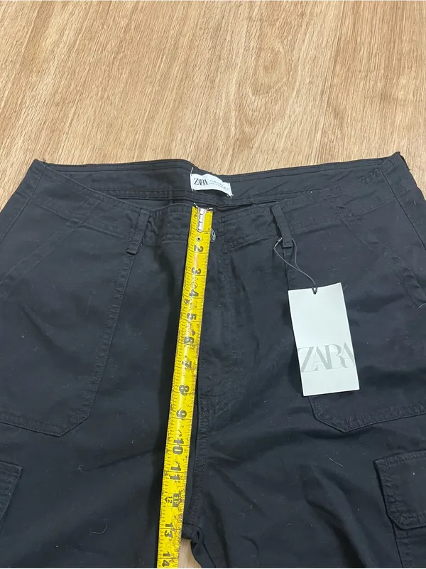 Zara Black Wide-Leg Cargo Trousers - Image 6