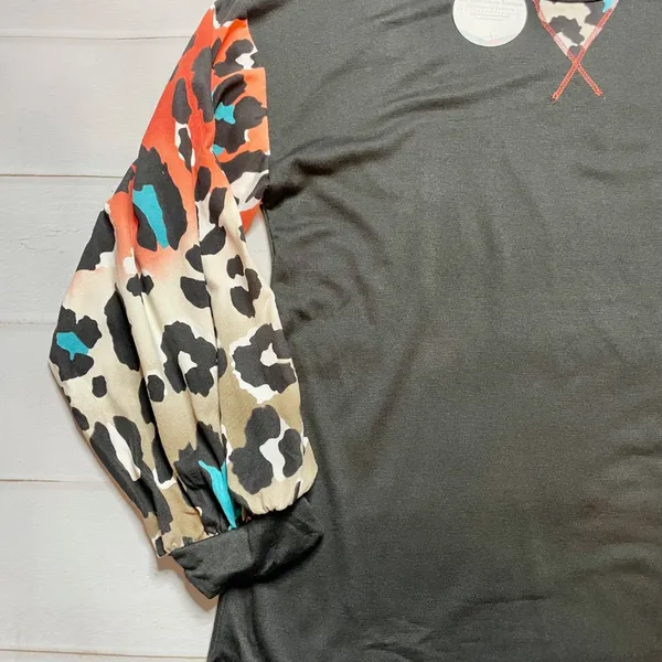 NWT - Now N Forever - Women’s Black Blouse w/ Decorative Sleeves - Size 1X - Image 2