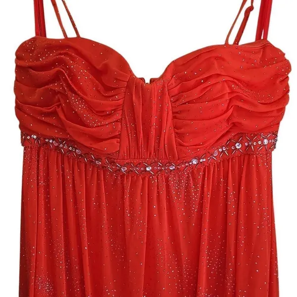 Newport News Prom dress with spaghetti straps, jewel embellished. Event gown. Si - Image 2