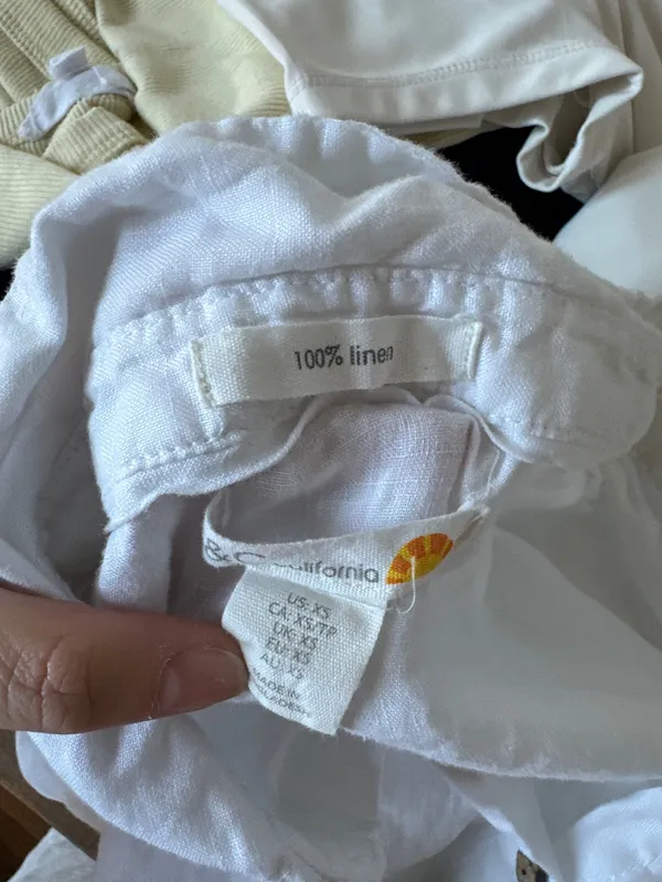 100% linen white blouse Size XS - Image 3
