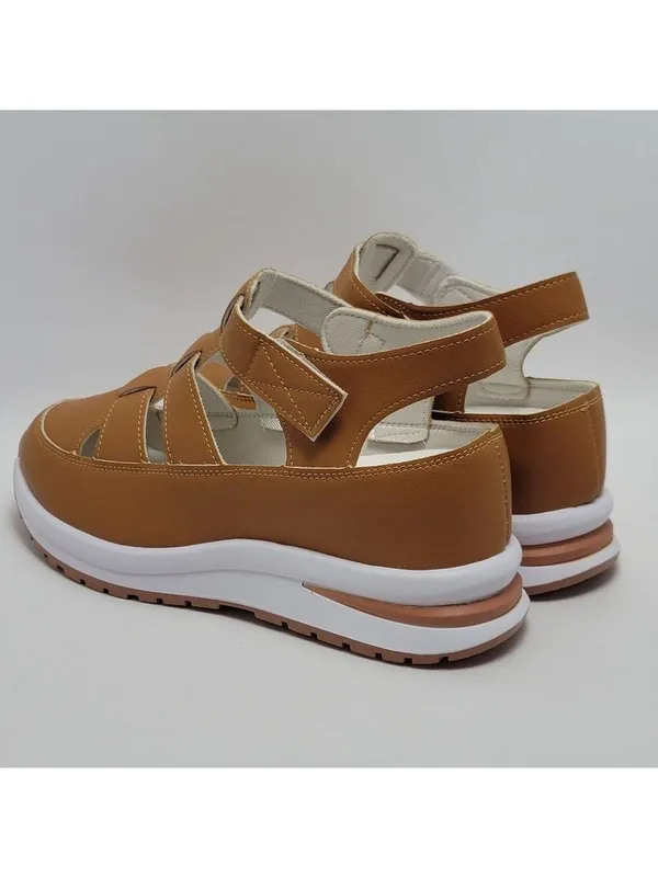 Women's Hollow Cut Out Fisherman Wedge Platform Sandals Brown, Size 40 - Image 8
