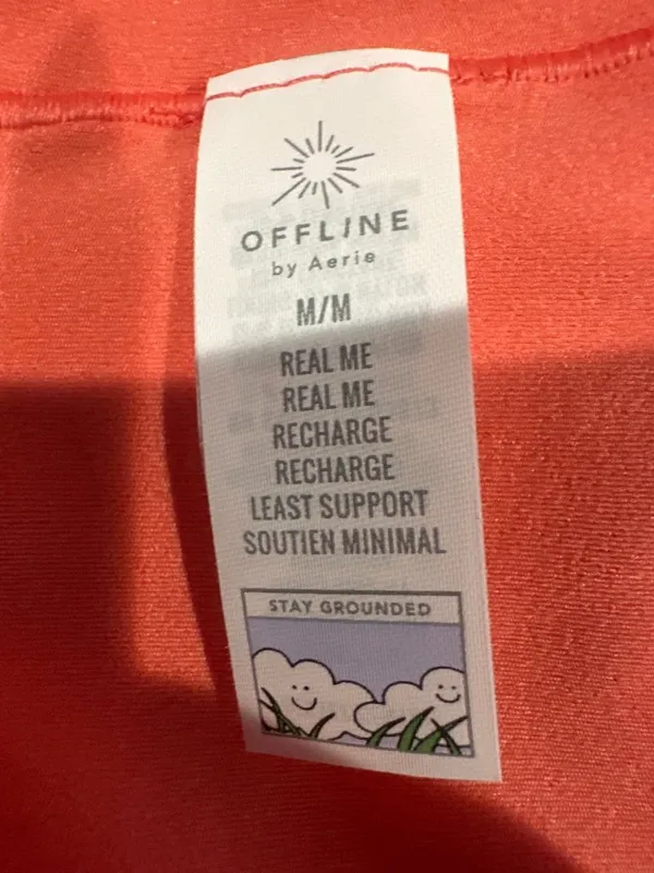 OFFLINE by Aerie Womens M Real Me Floral Longline Sports Bra Pink Orange - Image 4