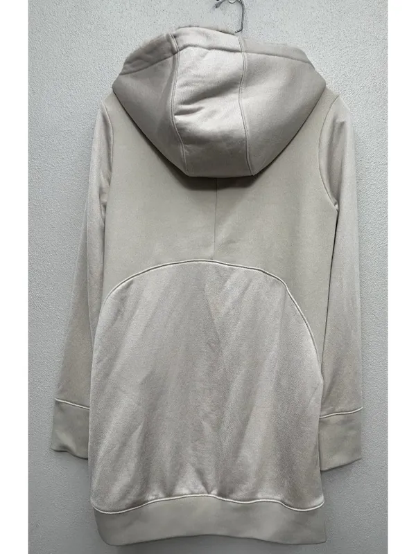 Athleta Triumph Hoodie Dress Women Small Beige Pockets Athleisure Hooded - Image 2