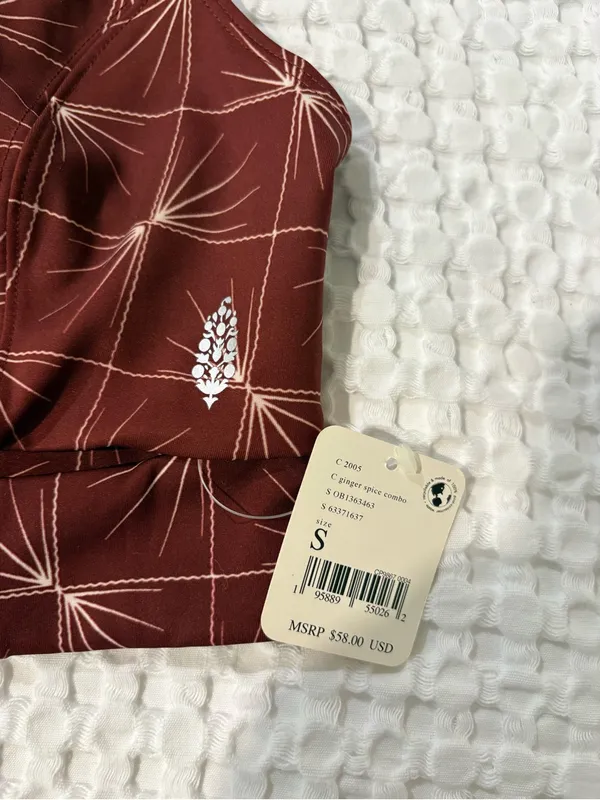 Free People Movement Sneak Peak Printed Bra in Small Color Ginger Spice - Image 2