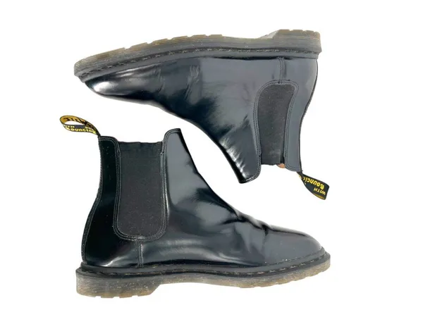 Dr. Martens Graeme II Black Gloss Chelsea Boots Leather Unisex Womens 10 Mens 8 - Image 10