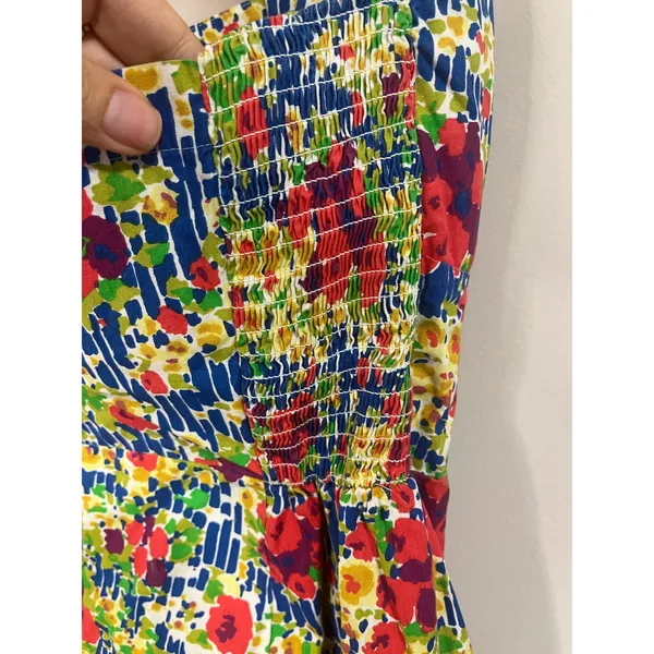 Girls from Savoy for Anthropologie Strapless Mini Floral Retro Dress Lined sz 12 - Image 7