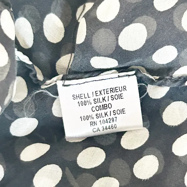Milly Womens Retro Black White Polka Dot Silk Tie Neck Parisian‎ Chic Blouse 6 - Image 7