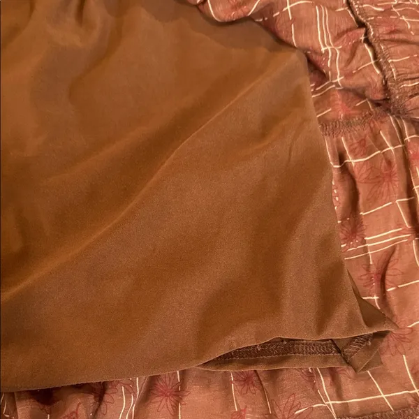 by the RiverTiered Puff-Sleeve Midi Dress in Warm Brown size S - Image 7