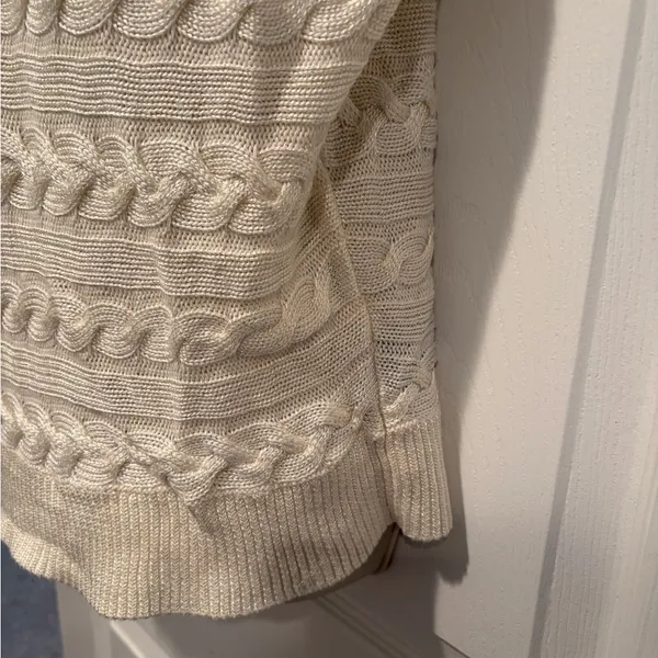Ralph‎ Lauren Inspired Cable Knit Sweater Top Cream Coastal Grandma Quiet Luxury - Image 5