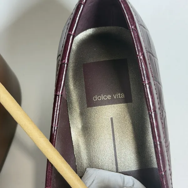 Dolce Vita Size-8.5 Loafers Talie Cabernet Leather Block‎ Heel Penny Burgundy - Image 8