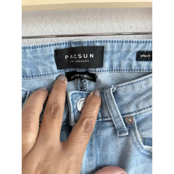 PacSun Active‎ Stretch Skinny Blue Jeans Women’s Size 29 Light Blue Denim - Image 6