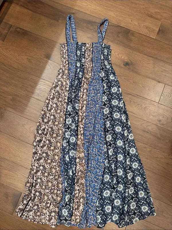 FREE PEOPLE Come Together Maxi Dress in Black Combo Size Small - C57-015 - Image 2