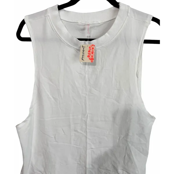 Free People Movement Hot Shot Muscle Tank Top White Women's Size Large - Image 3