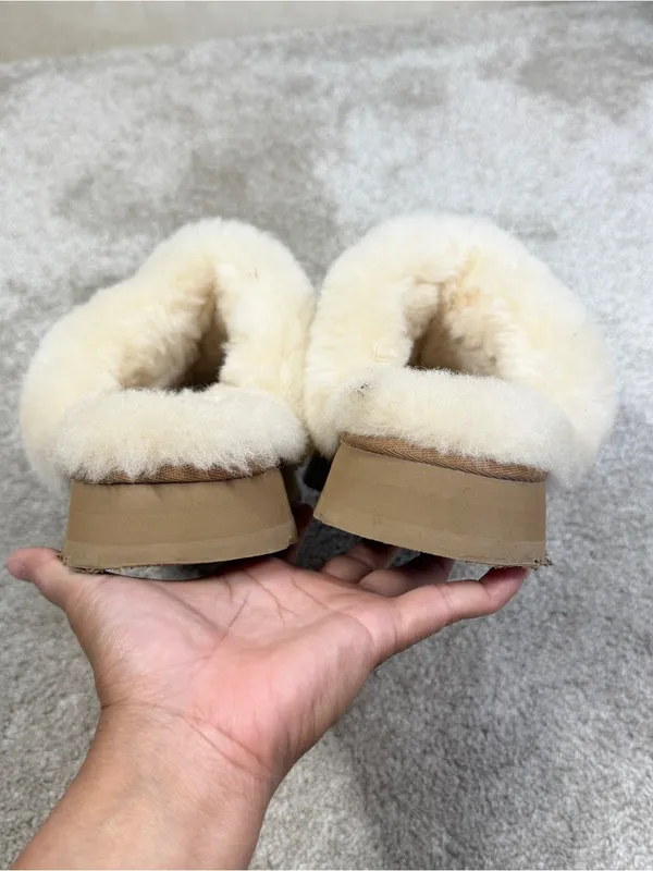UGG Women’s Disquette Slippers Shoes Suede Sheepskin in Chestnut 7 - Image 8