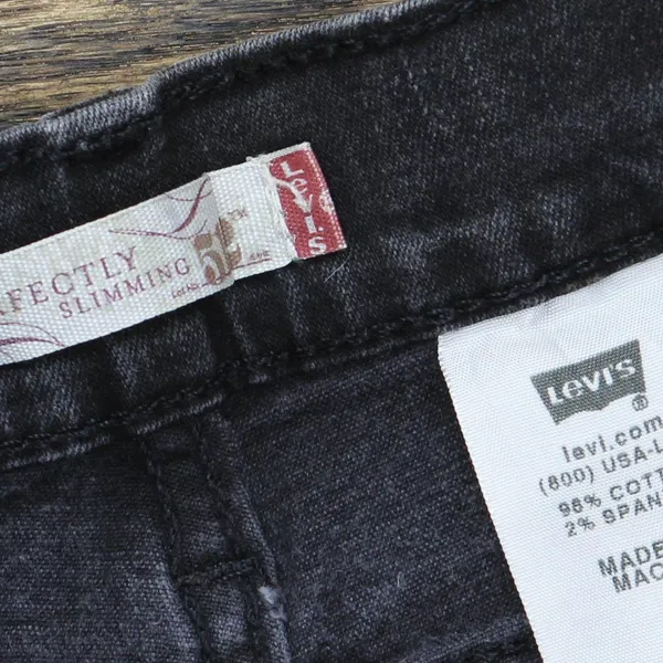 Levi's Vintage Y2K 512 Perfectly Slimming Stretch Jeans Black Wash 12 Misses - Image 7