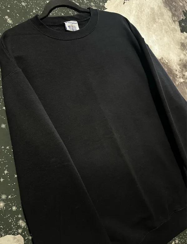 Champion Eco Fleece Black Crewneck Sweatshirt - Image 3