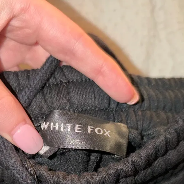 White Fox Feel the Love Wide Leg Sweatpants Black - Image 3