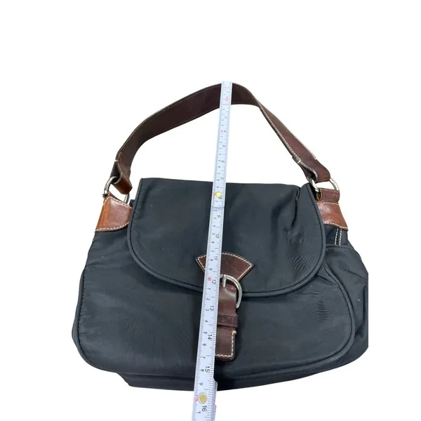 Dooney Bourke womans Black Brown Canvas Leather Handbag SKU 8761 - Image 6
