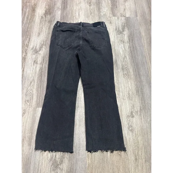 Daze Denim Hug High Rise Cropped Flare Jeans Haunt Faded Grey Black Size 32 - Image 5
