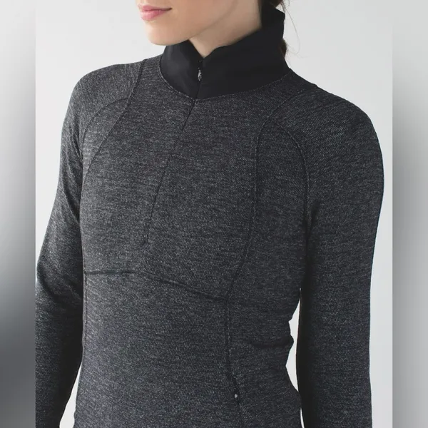 Vintage Runderful 1/2 Zip - Mini Check Pique Heathered Black/Black - 2 - Image 5
