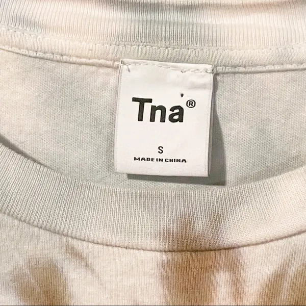 Aritzia TNA Small Brown Tie Dye Cotton Long Sleeve Tshirt‎ - Image 3