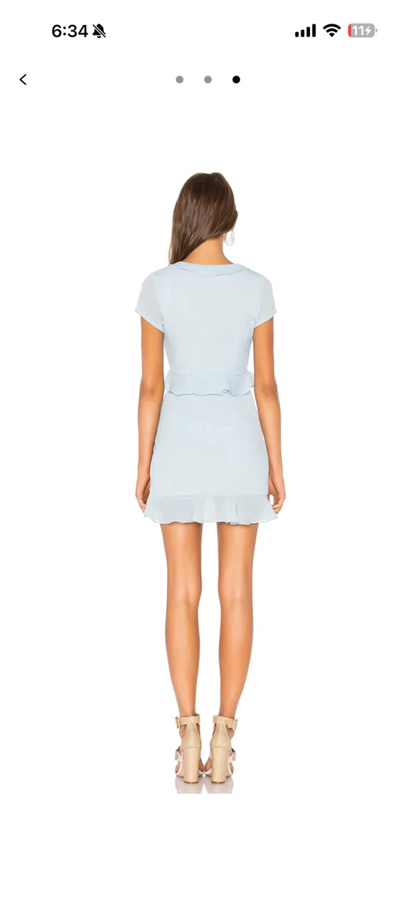 superdown Baby Blue Polka Dot Dress Mercy Small - Image 3