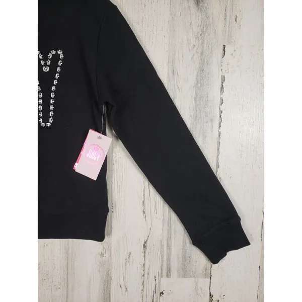 NWT Juicy by Juicy Couture Black Silver Graphic Sweatshirt Women's Size XS - Image 4