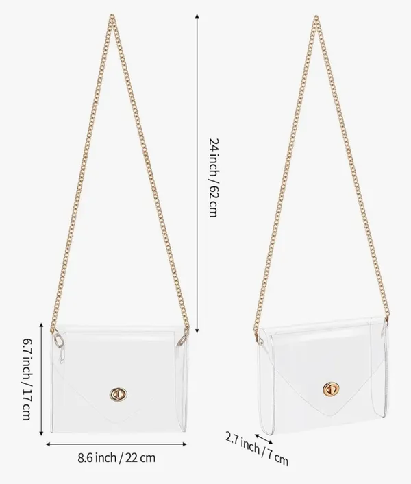Clear Crossbody Purse White - Image 2