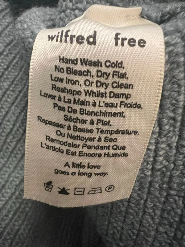 Aritzia Wilfred Free Blue Gray 100% Merino Wool Lolan Cropped Sweater Size 2 - Image 5