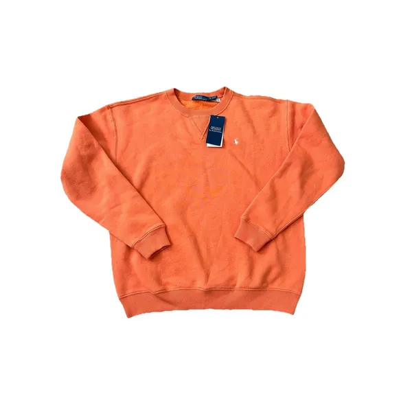 Ralph Lauren Polo Fleece Crewneck sweatshirt pants sweatsuit Orange S/XS New - Image 6
